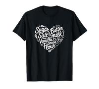 Baking Sugar Butter Milk Vanilla Cocoa Flour Heart T-Shirt