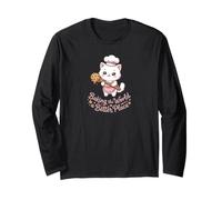 Baking The World A Better Place - Cute Cookie Baker Cat Long Sleeve T-Shirt
