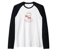 Baking The World A Better Place - Cute Cookie Baker Cat Raglan Baseball Tee