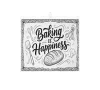 Baking Themed Dish Drying Mats for Kitchen Counter, Black White Art Absorbent Dish Drainer Rack Mat, Vintage Hand-Drawn Design for Kitchen Counter Protector 16x18 Inch