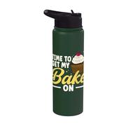 Baking Time to Get My Bake On Pastry Cake Cookies Baker Stainless Steel Insulated Water Bottle