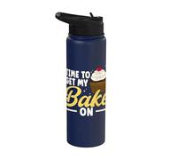 Baking Time to Get My Bake On Pastry Cake Cookies Baker Stainless Steel Insulated Water Bottle