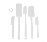 Baking Tools Set 5pcs Silicone Spatula Kit Heat Resistant Cooking Utensils Non Scratch Pans White(5 Pcs)