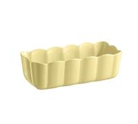 Baking Tray Rectangular Ceramic Baking Dish with a Wavy Petal Baking pan(Yellow)