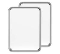 Baking Tray Set of 2, Stainless Steel Oven Sheet Sets, Deep Edge, Non Toxic & Heavy Duty, Mirror Finish & Rust Free, Easy Clean & Dishwasher Safe (26.5 * 20.5 * 2.5CM)