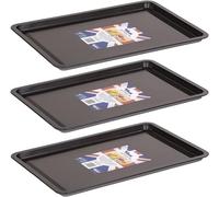 Non Stick Baking Trays for Oven Non Stick, Set of 3 Baking Trays, Baking Sheet, Oven Trays, Cooking Tray, Baking Tray,(32x23x1.5 cm)