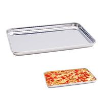 Baking Tray Set, Stainless Steel Baking Trays Rectangular Baking Tin (Rectangular 22.7 x 14.7 x 1.2 cm)