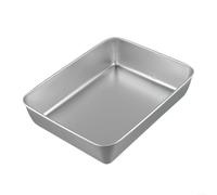 Baking Tray Stainless Steel Oven Tray Large Bakeware Serving Platter Rectangle Metal Dinner Plates Dishwasher Safe Decorative Organizer for BBQ Dining Party Buffet Appetizer Serving(30*25*5.5cm)