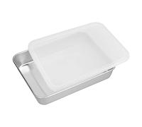 Baking Tray with Cover Set, Stainless Steel Baking Pan Cookie Sheet with Cover, Non Stick Bacon Rack Rectangular Roaster for Cooking Bacon Meat(S)