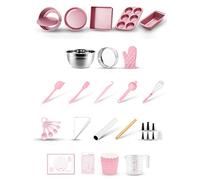 Baking Trays Set Non Stick Baking Trays Cake Tin Set Double Layer Non-Stick Baking Set,The Best Choice for Baking Lovers,Suitable for Oven and Microwave (Pink)