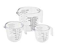 Baking Utensil Measuring Cup Set of 3 with Dual Graduated Clear Scale Device Premium ABS Plastic Drop Proof Durable User Friendly Design Easy to Clean Stackable for Storage Suitable Cooking and