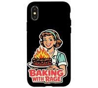Baking With Rage Retro 1950s Housewife Pop Art Humor Case for iPhone X/XS