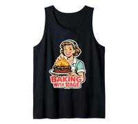 Baking with Rage Retro 1950s Housewife Pop Art Humor Tank Top