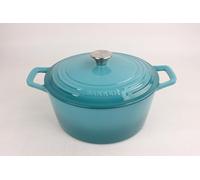 Bakken Enameled Cast Iron Dutch Oven Pot, 6QT Dutch Oven for Bread Baking, Braising & Roasting, Kitchen & Campfire Cooking, Moisture-Locking Lid, Oven Safe Up To 500°F, Works on All Cooktops, Teal