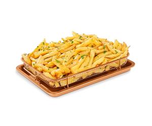 Bakken- Swiss Air Fryer Tray Basket w/Elevated Mesh Great for Oven, for Baking & Crispy Foods, Dishwasher Safe,PTFE/PFOA/PFOS Free Extra-Large 9.5/''x13/'',Copper