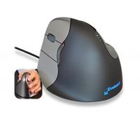 BakkerElkhuizen Evoluent4 Left-Handed Wired Vertical Mouse (Medium) - Black/Grey
