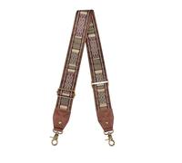 BAKKO Crossbody Strap Top Grain Leather Ends Brass Metal Hardware 2" Wide Shoulder Strap Replacement for Handbags Purses Messenger Duffel Bags Adjustable Length from 35" to 58" - Meshed Rhombus