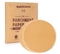 Baklicious 250Pcs 8 Inch Parchment Paper Rounds. Non Stick Round Parchment Paper, Baking Parchment Circles for Cake Baking, Patty Separating, Tortilla Wrapping