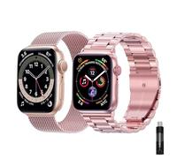 baklon 2-Pack Women Stainless Steel Strap Compatible with Apple Watch Strap 38mm 40mm 41mm 42mm(Series 10), Compatible with iWatch Series Ultra/Ultra2/SE2/SE/10 9 8 7 6 5 4 3 2 1, Pink