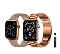 baklon Pack 2 Metal Strap Compatible with Apple Watch Strap 38/40/41/42mm, Stainless Steel Replacement Wristband Compatible with iWatch Series Ultra SE 3 2 1 Series 11 10 9 8 7 6 5 4,Rose Gold