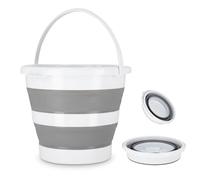 BAKOKI Foldable Bucket, 10 L, Silicone Bucket, Foldable Cleaning Bucket & Washing Bowl, Sand Toy, Pop Up Bucket, Collapsible, Space-Saving, Motorhome, Fishing, Car Washing, Household, Camping