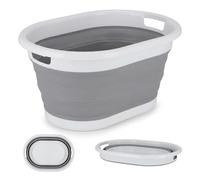 BAKOKI Foldable Laundry Basket 24L Pop Up Storage Bin Collapsible Portable Washing Tub Space Saving for RV Fishing Car Washing Household Camping Outdoor