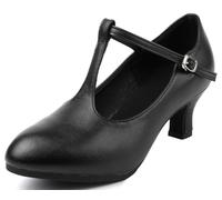 BAKPH 2'' Character Shoes for Women T-Strap Dance Heels for Ballroom Latin Salsa Flamenco Tango, A1 - Black, 4 UK