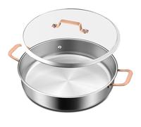 Bakpoco Tri-Ply Stainless Steel Saute Pan with Lid, 5 Quarts 11.6 Inch Frying Pan, Stainless Steel Skillet Cooker Pan Works on All Cooktops, Dishwasher and Oven Safe