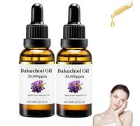 Bakuchiol Oil Organic Cold Pressed, Bakuchiol Serum for Face and Body, Retinol Alternative for Reduces Wrinkles, Anti Aging Moisturizing Lifting Body Oil, Natural Ingredients for All Skin Types (2PC)