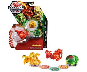 BAKUGAN 'Evolutions' Starter Pack of 3 Balls (Ultra Pyrus Serpillious, Basic Ventus Hydorous, Basic Aurelus Pegatrix)