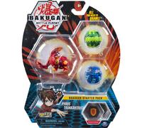 Bakugan Starter Pack 3-Pack Pyrus Trunkaious Collectible Action Figures for Ages 6 and up