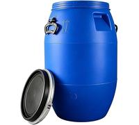 BAKULI Barrel 8/13/16 Gallon Plastic Food Grade Shipping With Lid For Air Tight Storage Portable Handle/Sealing Iron Ring Rain Water(16 gallon)