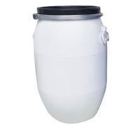 BAKULI Large Plastic White Food Grade Storage Barrel 60L/100L/160L/200L With Lid And Latch Ring For Shipping Air Tight Industrial Container(100L)