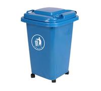BAKULI outdoor 30/50 Litres Wheelie Bin Outdoor Roller Waste Bins Large Capacity Plastic Rubbish Can For Factory Corridor Theaters Recycling dustbin(B,50L)