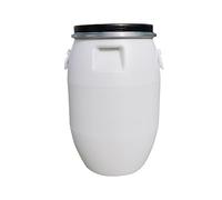 BAKULI Plastic White Food Grade Storage Barrel With Lid Latch Ring Airtight Shipping And convenient Transportation(200L)