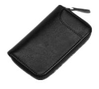 BAKUN Large Zipper Leather Car Key Case, Key Holder Key Organizer Wallet, With 16 Hooks(Black)