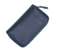 BAKUN Large Zipper Leather Car Key Case, Key Holder Key Organizer Wallet, With 16 Hooks(Blue)