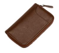 BAKUN Large Zipper Leather Car Key Case, Key Holder Key Organizer Wallet, With 16 Hooks (L, light brown)