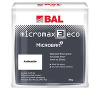 BAL Micromax3 Eco 5kg Flexible Wall and Floor Tile Grout | Anthracite | 180mm x 160mm x 120mm