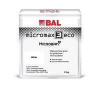 Bal Micromax3 Eco Grout Wall & Floor Grout, Rapid Set, Antimicrobial, Suitable For Interior & Exterior 2.5KG Bag - White