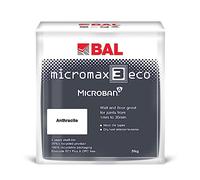 Bal Micromax3 Eco Grout Wall & Floor Grout, Rapid Set, Antimicrobial, Suitable For Interior & Exterior 5KG Bag -Anthracite