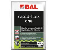 BAL Rapid-Flex One 20kg Rapid Set Tile Adhesive | White | 300mm x 500mm x 100mm