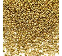 Bala&Fillic Golden Color 3mm Seed Beads About 3600pcs/100Grams in Bag, 8/0 Glass Craft Beads for Making Bracelet Necklace Earring(Golden)