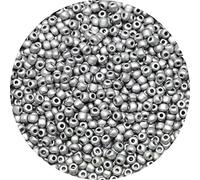 Bala&Fillic Matte Silver Color 4mm Seed Beads About 1200pcs/100Grams in Bag, 6/0 Glass Craft Beads for Making Bracelet and Necklace (Matte Silver)