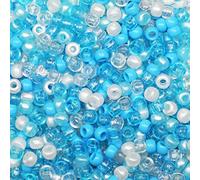 Bala&Fillic Pony Beads Size 6X9mm 1000pcs Blue Colors Mixed in Bag, Craft Pony Beads for Making Bracelets