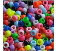 Bala&Fillic Pony Beads Size 6X9mm 1000pcs Crayon Multi Colors Mixed in Bag, Craft Pony Beads for Making Bracelets