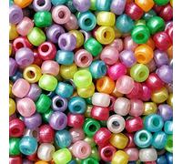 Bala&Fillic Pony Beads Size 6X9mm 1000pcs Matte Multi Colors Mixed in Bag, Craft Pony Beads for Making Bracelets