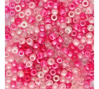 Bala&Fillic Pony Beads Size 6X9mm 1000pcs Pink Colors Mixed in Bag, Craft Pony Beads for Making Bracelets