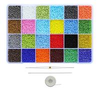 Bala&Fillic Size 11/0 Glass Seed Beads About 15600pcs in Box 24 Multicolor Assortment Craft Seed Beads for Jewelry Making (About 650pcs/Color, 24 Colors
