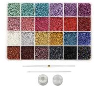 Bala&Fillic Size 2mm 11/0 Seed Beads 24 Colors Total 14400 pcs in Box Small Craft Seed Beads for Making Jewelry Bracelets and Earrings (600pcs/Color,24 Colors)